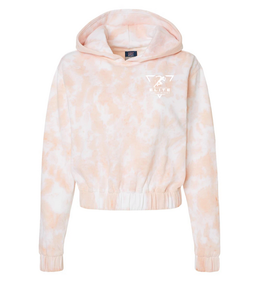 Women's Elite Performance and Strength Sueded Fleece Tie-Dyed Crop Hoodie